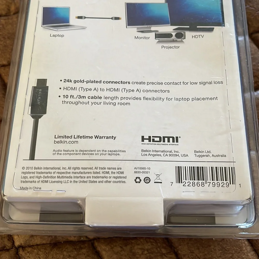 NIB Belkin High Speed HDMI connector